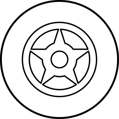 Bir araba tekeri simgesinin vektör çizimi