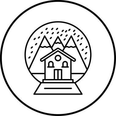 Noel topu ikonu vektör illüstrasyonu