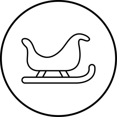 Yılbaşı kızağı ikon vektör illüstrasyonu