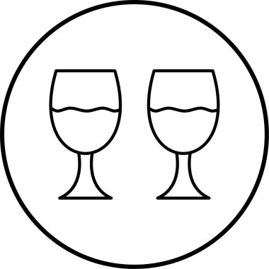 Şarap bardakları. Basit resimleme