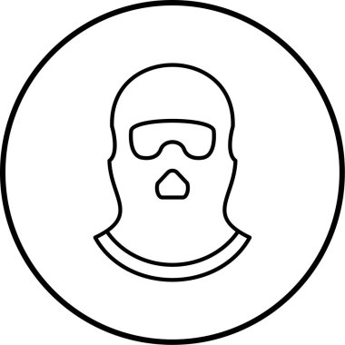 Maske takan bir adamın vektör çizimi