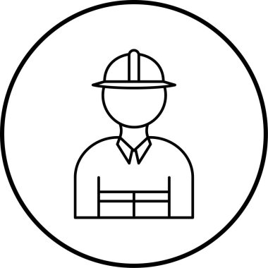 İnşaat işçisi simgesinin vektör illüstrasyonu