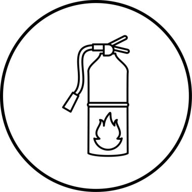 Yangın söndürme simgesi, vektör illüstrasyonu