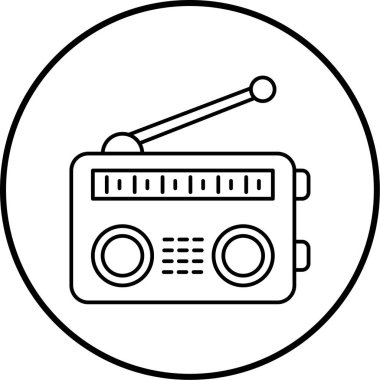 Radyo. Web simgesi basit illüstrasyon