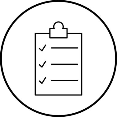 Kontrol listesi. Web simgesi basit illüstrasyon