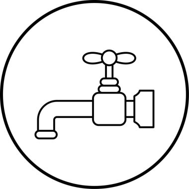 Bir su musluğu simgesinin vektör çizimi