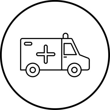 Ambulans. Web simgesi basit illüstrasyon
