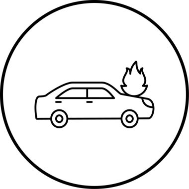 araba kazası ikonu vektör illüstrasyonu
