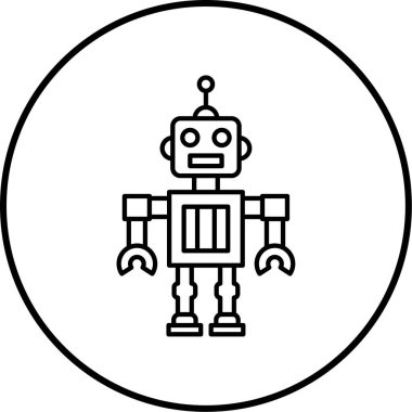 Bir robot simgesinin vektör illüstrasyonu