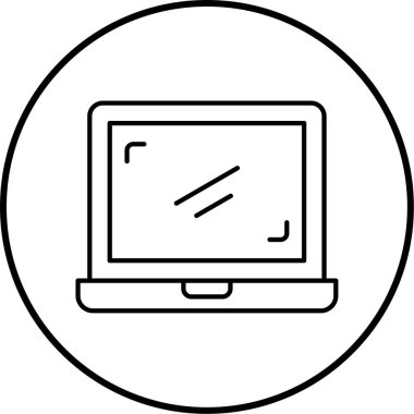 dizüstü bilgisayar. Web simgesi basit illüstrasyon