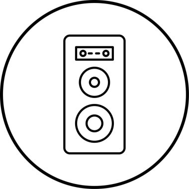 Müzik hoparlörü Web simgesi basit illüstrasyon