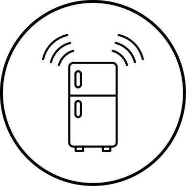 Buzdolabı simgesinin vektör illüstrasyonu