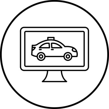 çevrimiçi araba ikonu vektör illüstrasyonu