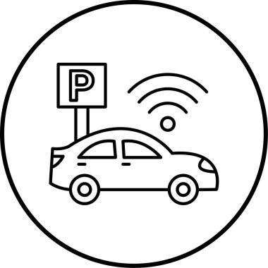 Araba parkı. Web simgesi