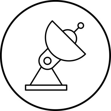 Uydu. Web simgesi vektör illüstrasyonu