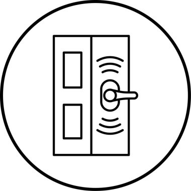 kapı güvenlik simgesi vektör illüstrasyonu