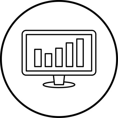 grafik simgesi çizimi olan bilgisayar