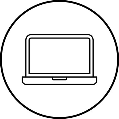 Dizüstü bilgisayar simgesinin vektör çizimi