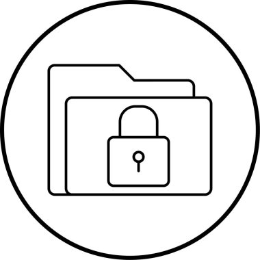 Dosya koruma simgesinin vektör illüstrasyonu