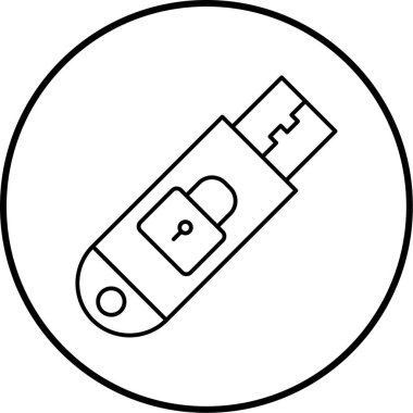 USB flash disk simgesi. vektör illüstrasyonu