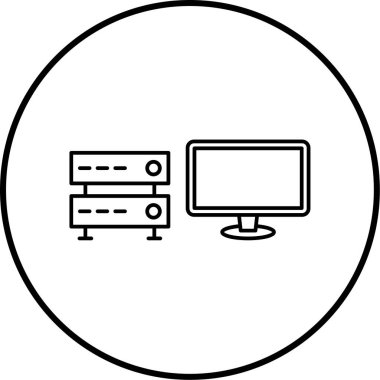 Bilgisayar. Web simgesi basit illüstrasyon