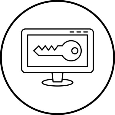 bilgisayar koruma simgesi vektör illüstrasyonu