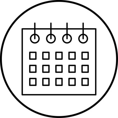 Takvim simgesi vektör illüstrasyonu