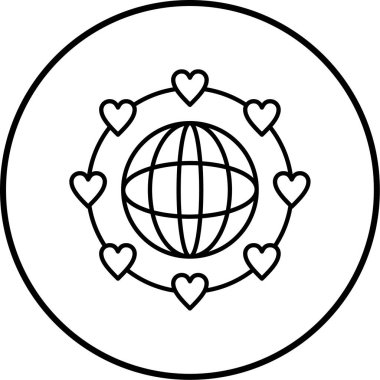 Dünya modern simgesinin vektör illüstrasyonu