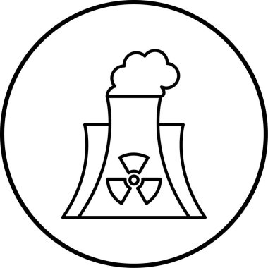 Nükleer enerji santrali ikon vektör çizimi