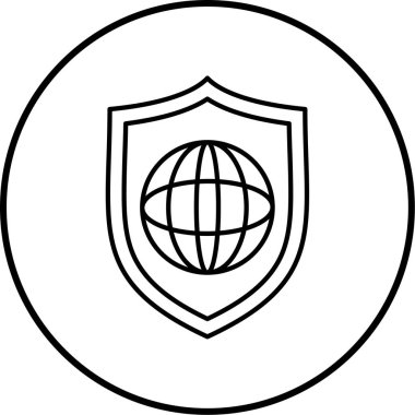 Korunma. Web simgesi vektör illüstrasyonu