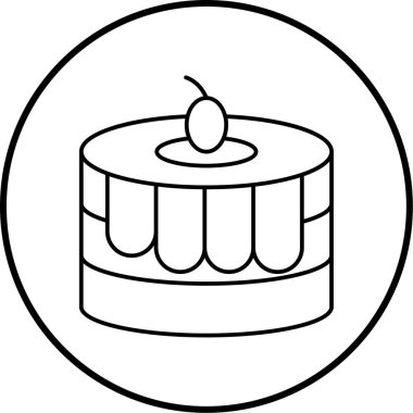 Kek. Web simgesi basit illüstrasyon