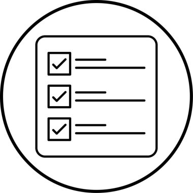 Kontrol listesi. Web simgesi basit illüstrasyon