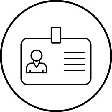 Kimlik kartı simgesi, vektör illüstrasyonu