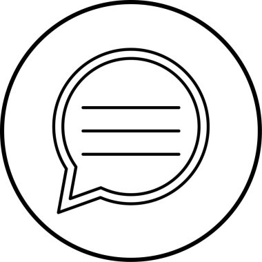 Sohbet balonu simgesi, vektör illüstrasyonu