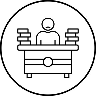 Kitap simgesi olan kişinin vektör illüstrasyonu