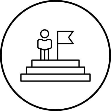 Bir podyum simgesinin vektör illüstrasyonu