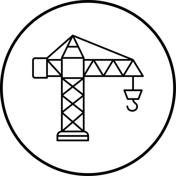 Значок Строительного Крана Контурная Иллюстрация Векторных Значков Веб Страниц — стоковый вектор
