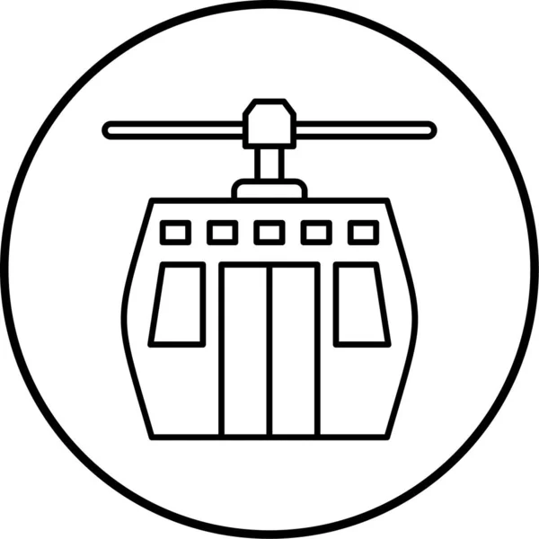 ケーブルカーアイコンベクトル図 — ストックベクタ