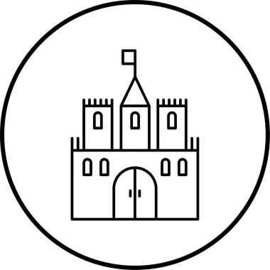 Şato. Web simgesi basit illüstrasyon