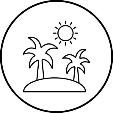 Bir plaj simgesinin vektör çizimi