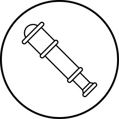 Teleskop simgesinin vektör illüstrasyonu.