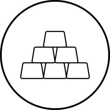 Altın çubuk simgesinin vektör illüstrasyonu 