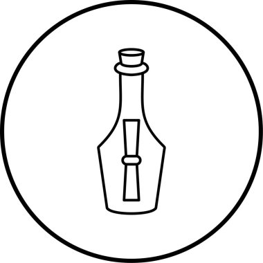 şarap şişesi simgesi, vektör illüstrasyonu