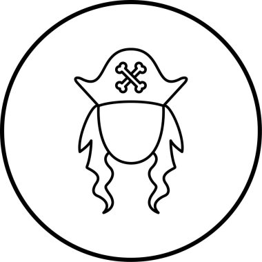 Bir korsan simgesinin vektör çizimi 