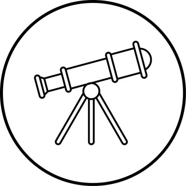 Teleskop. Web simgesi basit illüstrasyon