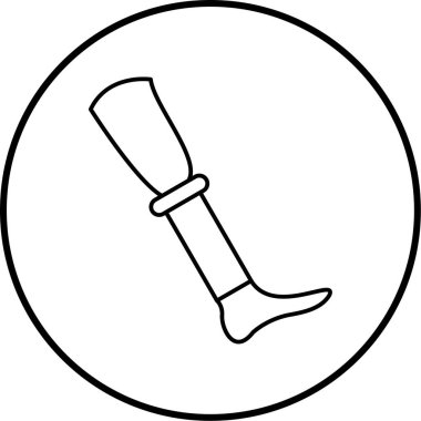 bacak protez simgesinin vektör illüstrasyonu