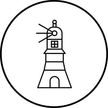 Bir deniz feneri simgesinin vektör çizimi
