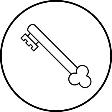 Anahtarın basit vektör simgesinin gösterimi 