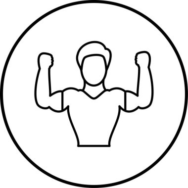 Çember çizgisi simgesindeki sporcunun vektör illüstrasyonu