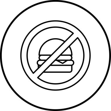 Yiyecek ikonu yok. vektör illüstrasyonu